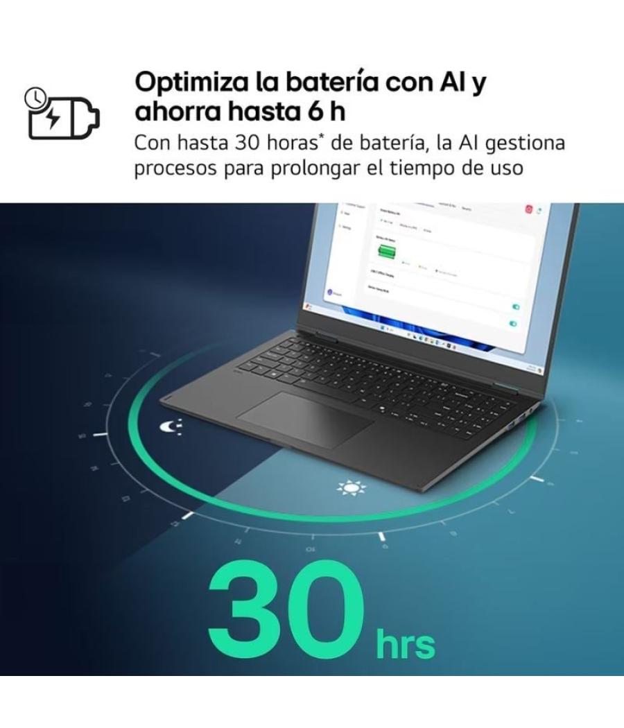 Portátil lg gram 14z90t-g.ad8bb intel core ultra 7-255h/ 32gb/ 2tb ssd/ 14'/ win11