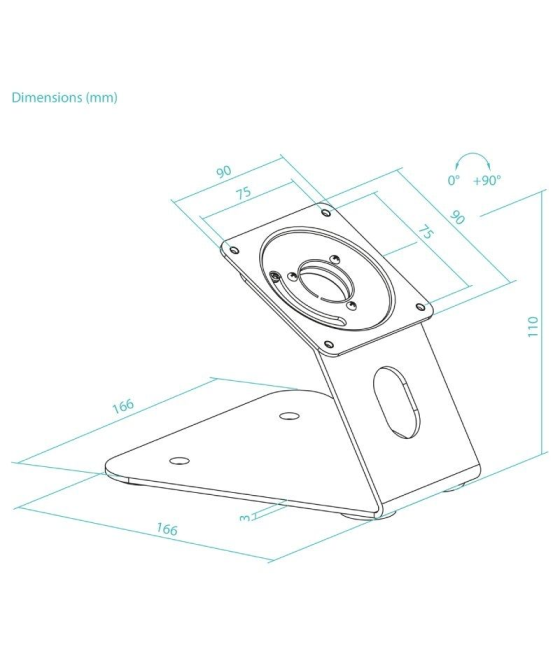Soporte de mesa/pared para marco antirrobo de tablet tooq tqatwm3401-b/ negro
