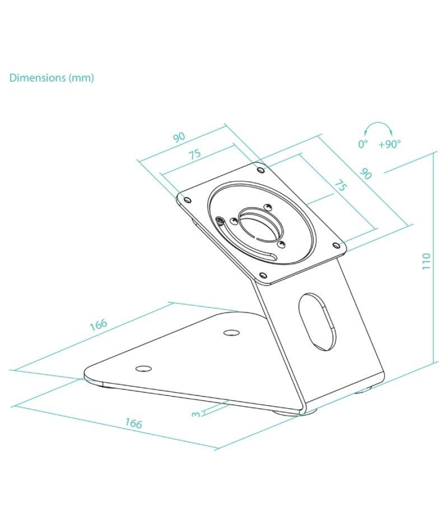 Soporte de mesa/pared para marco antirrobo de tablet tooq tqatwm3401-b/ negro