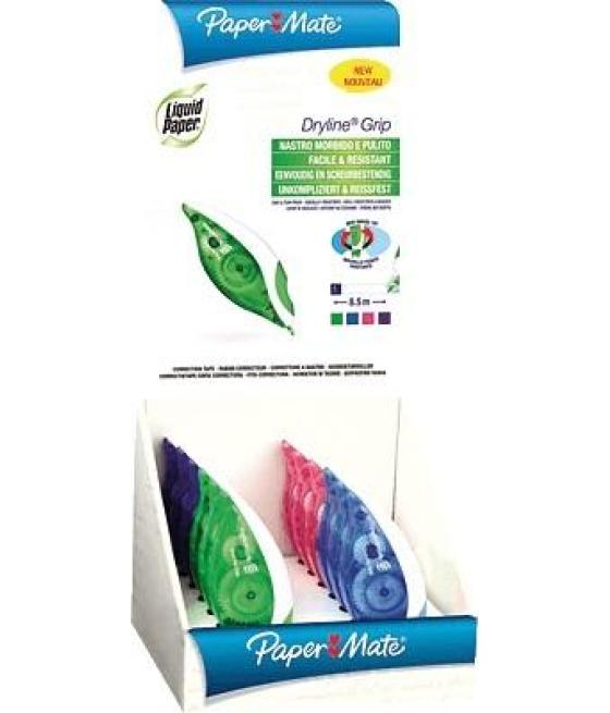 Paper mate cinta correctora dryline 5mmx8,5m expositor 24 ud colores surtidos