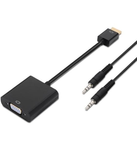 Aisens conversor hdmi a svga + audio, hdmi a/m - svga/h + jack 3.5/h negro 10cm+1,0m