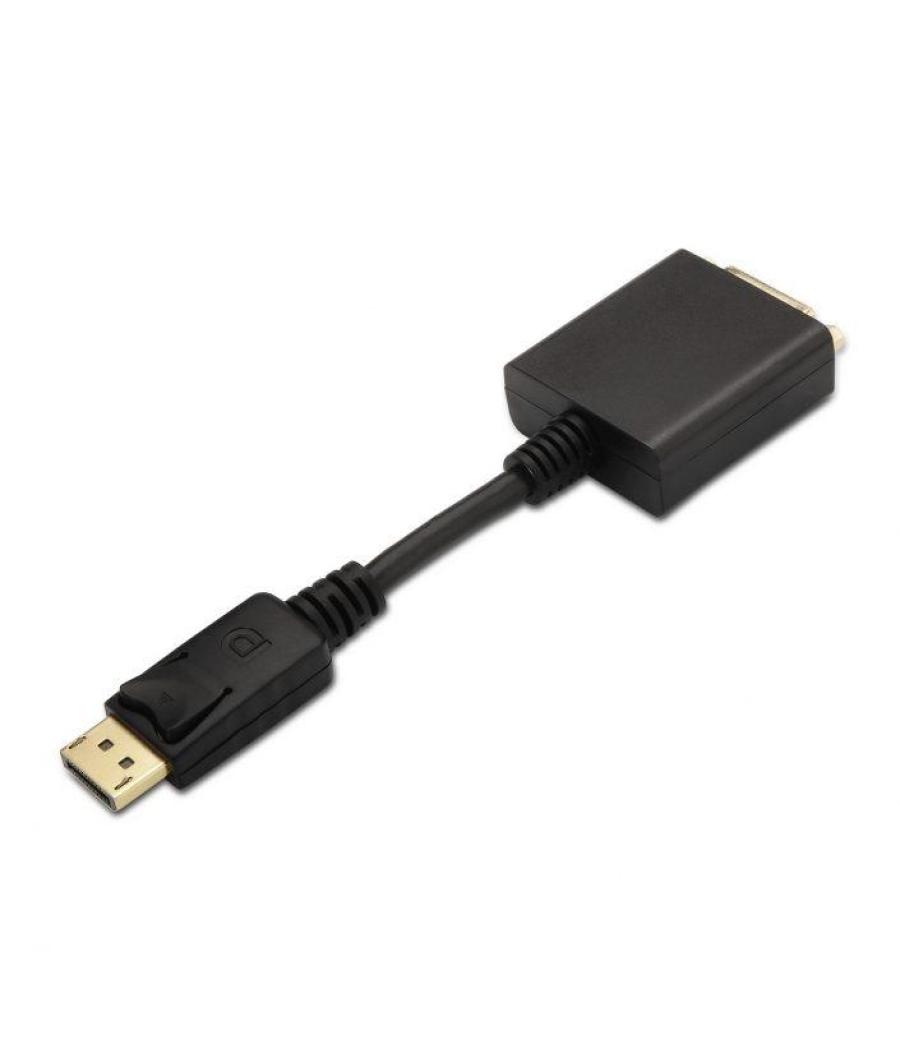 Aisens conversor displayport a dvi single link, dp/m - dvi a/h negro 15cm