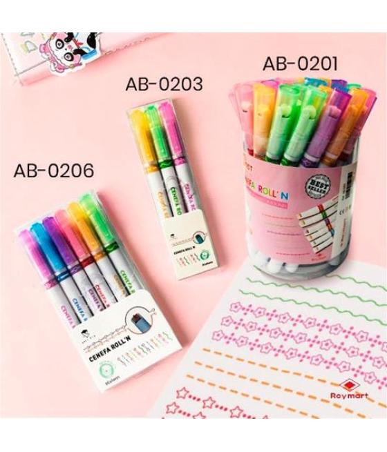 Roymart rotuladores cenefa roller set de 3 modelos c/surtidos expositor 24 ud