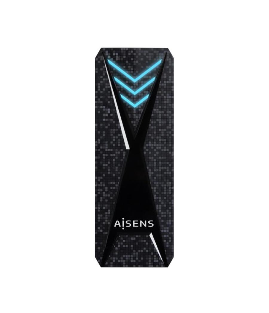 Aisens caja externa m.2 (ngff) rgb gaming para ssd m.2 nvme a usb3.2 gen2, negra