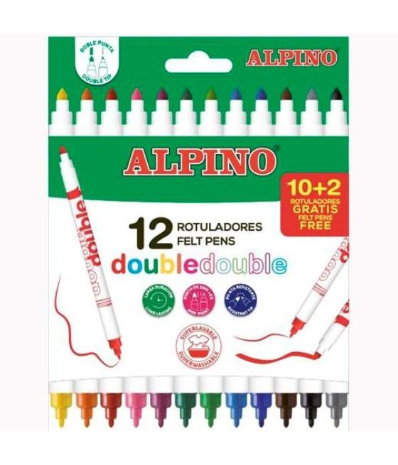 Alpino rotuladores double doble punta fina/gruesa estuche de 10 2 c/surtidos