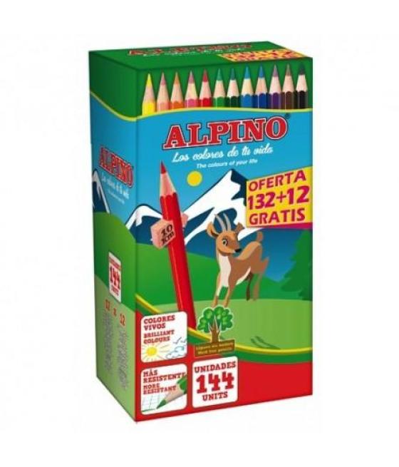 Alpino lápices de colores festival 175mm c/surtidos caja 132 12 ud gratis
