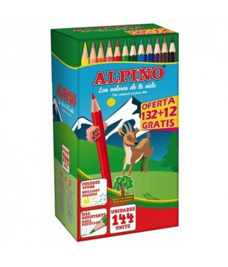 Alpino lápices de colores festival 175mm c/surtidos caja 132+12 ud gratis