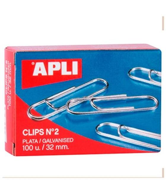 Apli clips plateados nº 2 - 32mm caja de 100 -10 cajas-