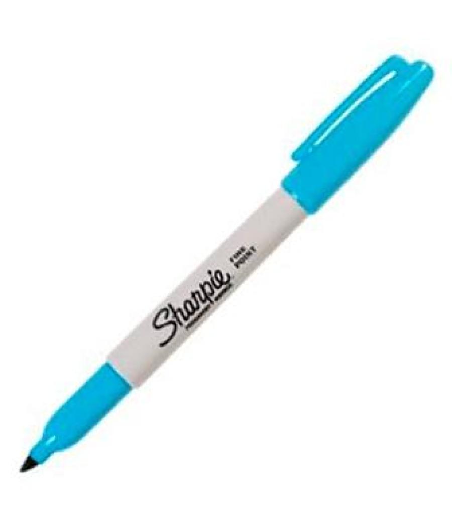 Sharpie marcador permanente punta fina azul turquesa