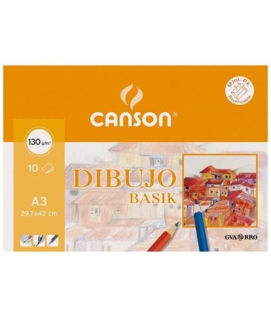 Canson minipack dibujo basik 10 hojas liso 130 gr. 29,7x42cm -sobre unitario-