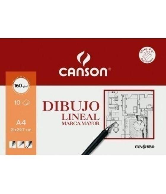 Canson minipack dibujo lineal 10 hojas guarro marca mayor 160 gr.21x29,7cm