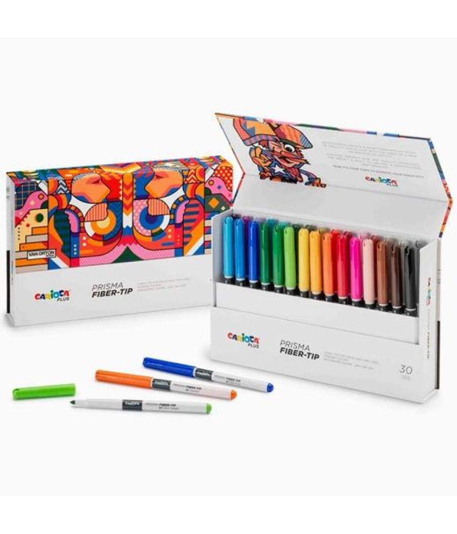 Carioca plus rotuladores prisma colores surtidos caja rígida 30 ud