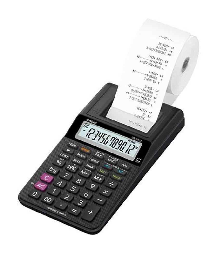 Casio calculadora de oficina con impresora hr-8rce 12 dígitos negro