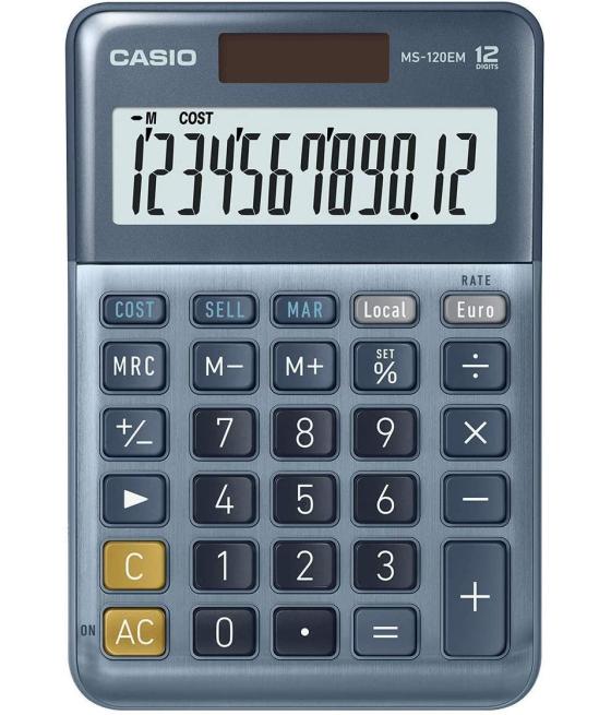 Casio calculadora de oficina sobremesa azul ms-120em
