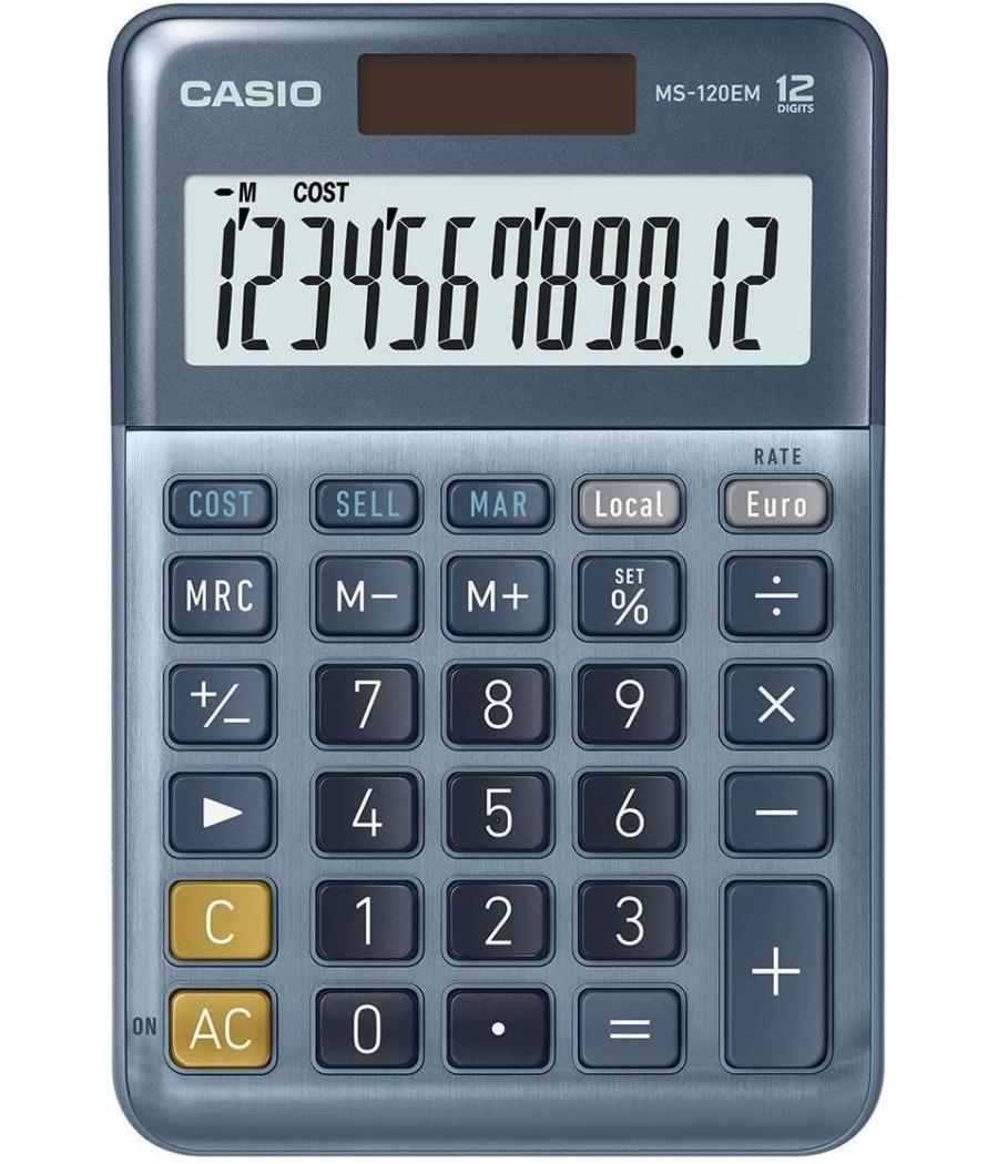 Casio calculadora de oficina sobremesa azul ms-120em