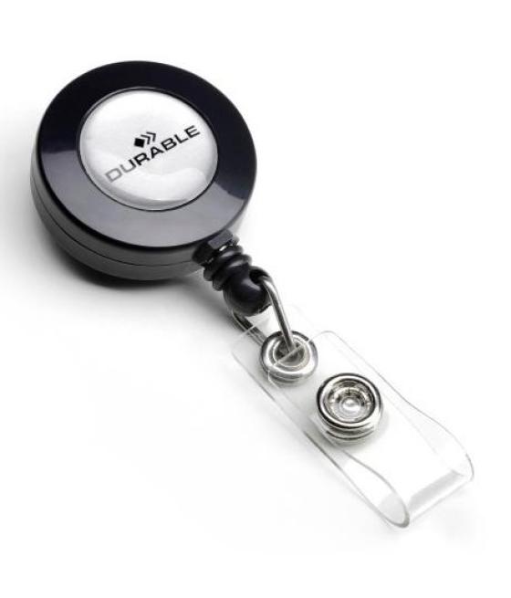 Durable cordón extensible con botón 80cm antracita -10u-