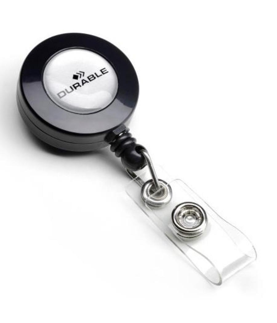 Durable cordón extensible con botón 80cm antracita -10u-