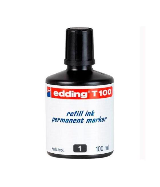 Edding frasco de tinta t100 para rotulador permanente 100ml negro