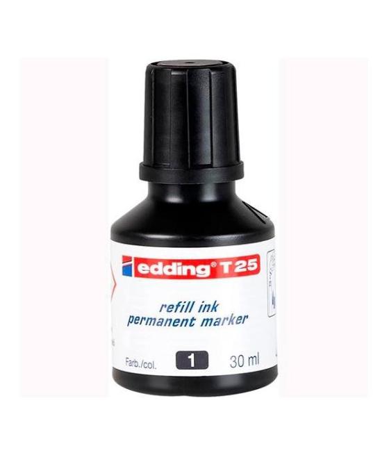 Edding frasco de tinta t25 para rotulador permanente 30ml negro