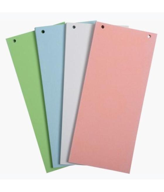 Exacompta separadores cartulina reciclada 105x240mm paquete 100 fichas colores surtidos