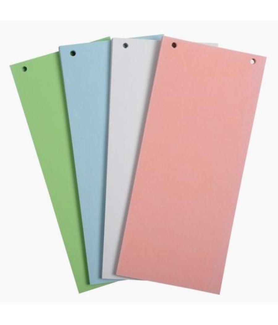 Exacompta separadores cartulina reciclada 105x240mm paquete 100 fichas colores surtidos