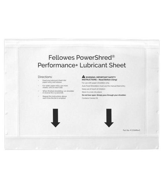 Fellowes hojas lubricantes para destructora pack 10 ud