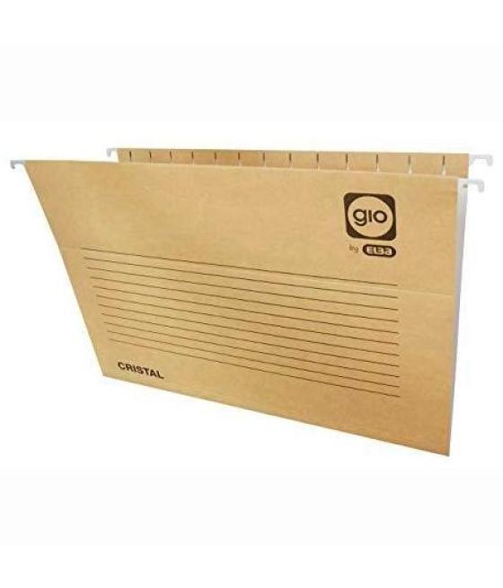 Gio carpeta colgante visor superior cristal kraft bicolor cartulina folio con etiquetas -25u-