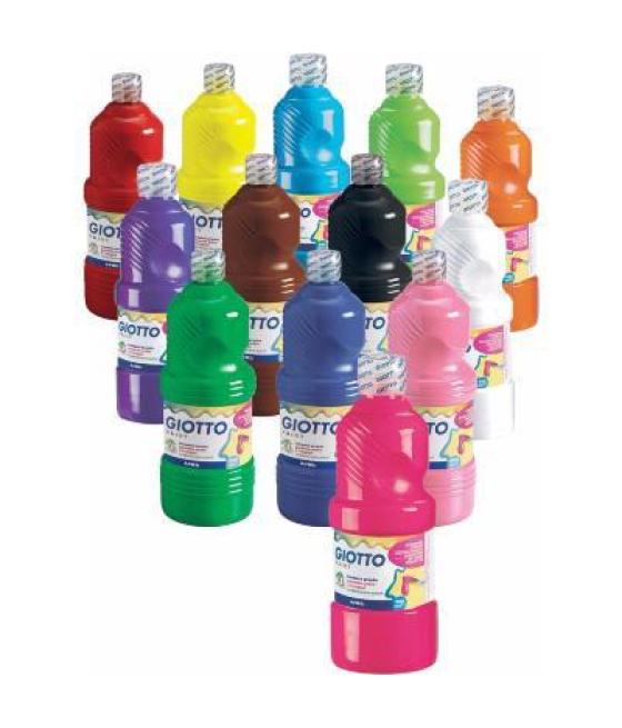 Giotto témpera escolar lavable rojo bermellón botella 500 ml