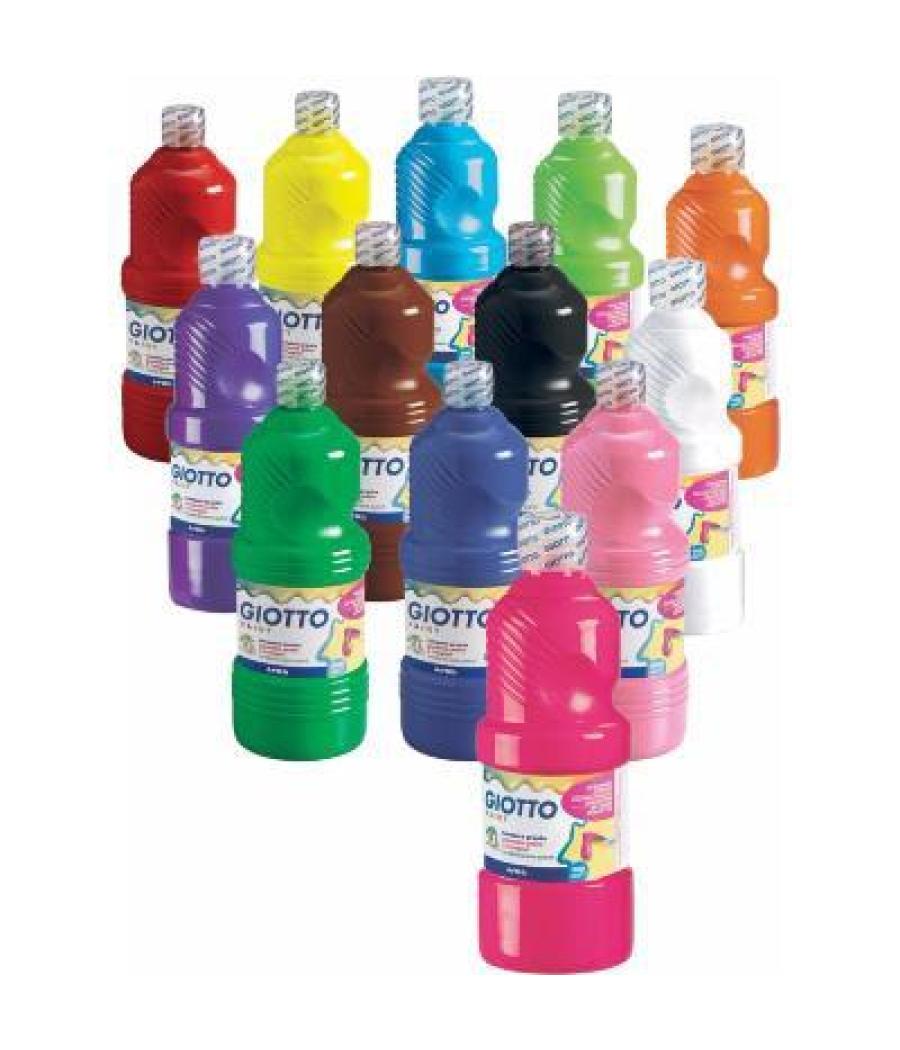 Giotto témpera escolar lavable rojo bermellón botella 500 ml