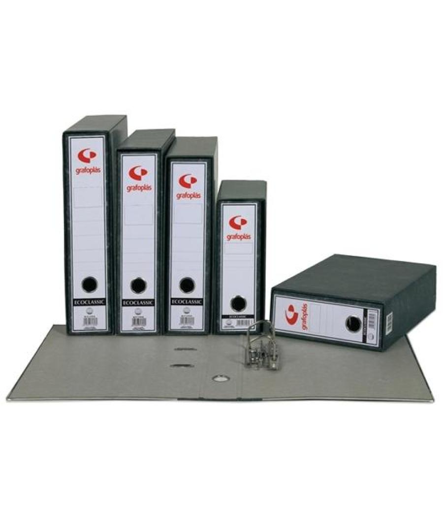 Grafoplás estuche archivador ecoclassic a4 cartón forrado papel 2mm gris plomo