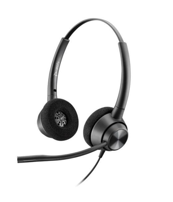 Hp poly auriculares de diadema biaural c/ micrófono cable usb encorepro hw320 negro