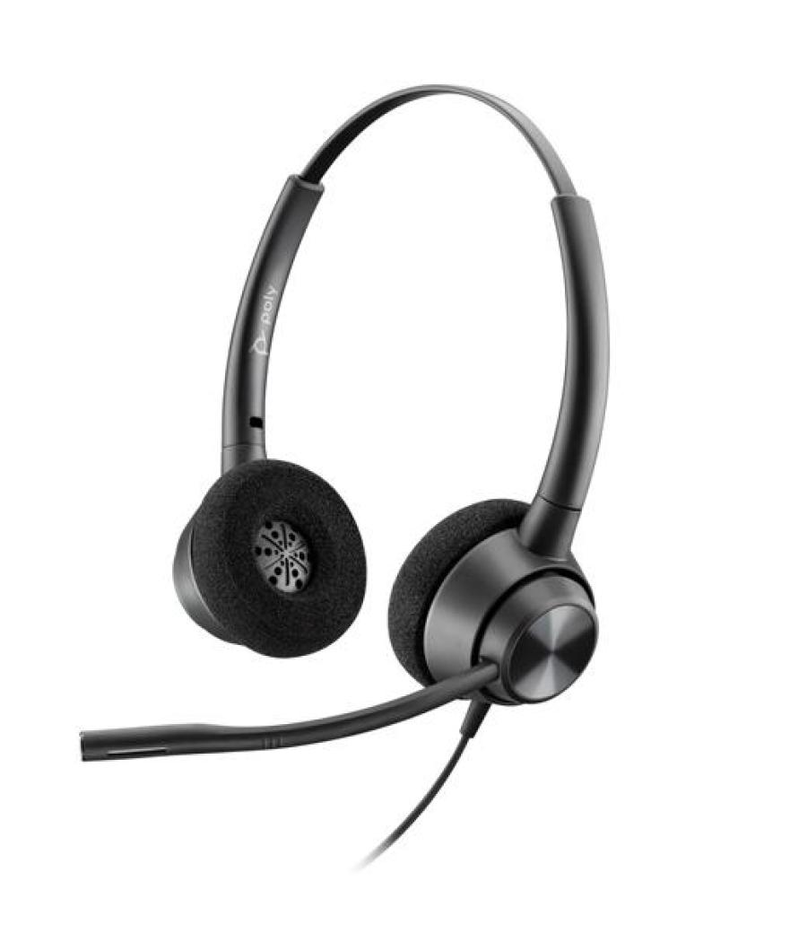 Hp poly auriculares de diadema biaural c/ micrófono cable usb encorepro hw320 negro