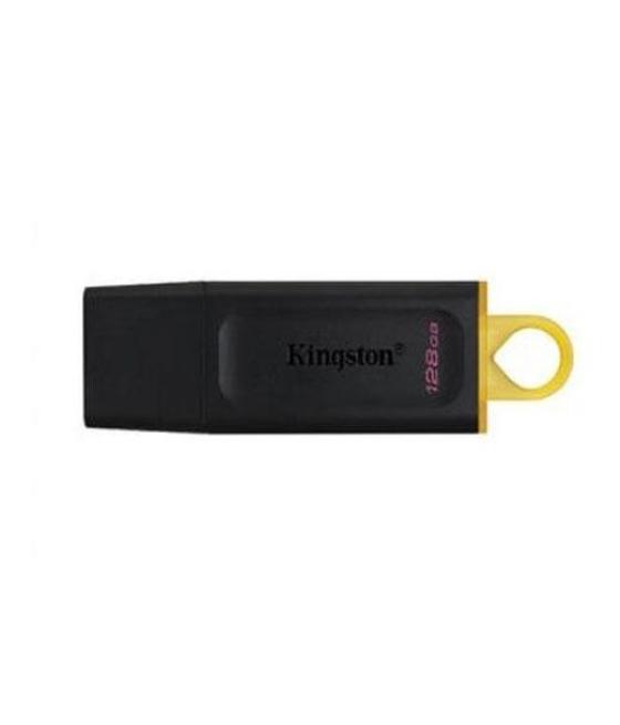 Kingston pendrive datatraveler exodia 128gb c/tapa protectora y ranura para colgar usb 3.2 negro/amarillo