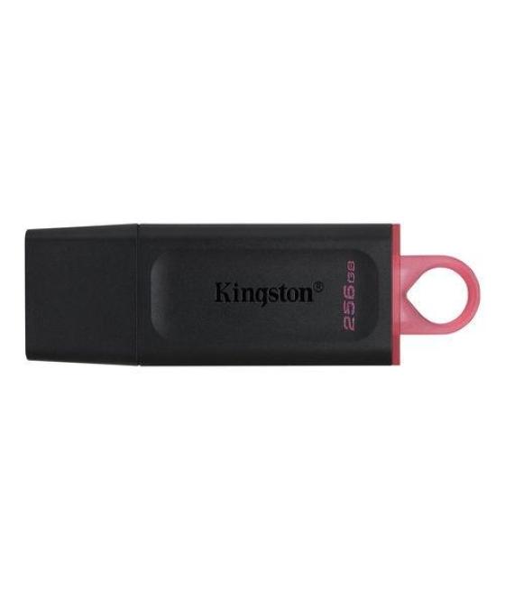 Kingston pendrive datatraveler exodia 256gb c/tapa protectora y ranura para colgar usb 3.2 negro/rosa