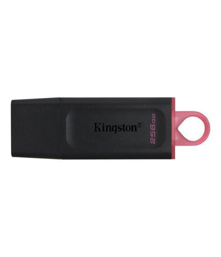 Kingston pendrive datatraveler exodia 256gb c/tapa protectora y ranura para colgar usb 3.2 negro/rosa
