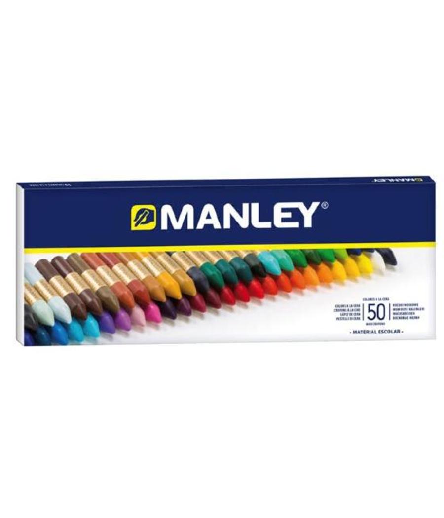 Manley estuche de 50 ceras blandas 60mm colores surtidos