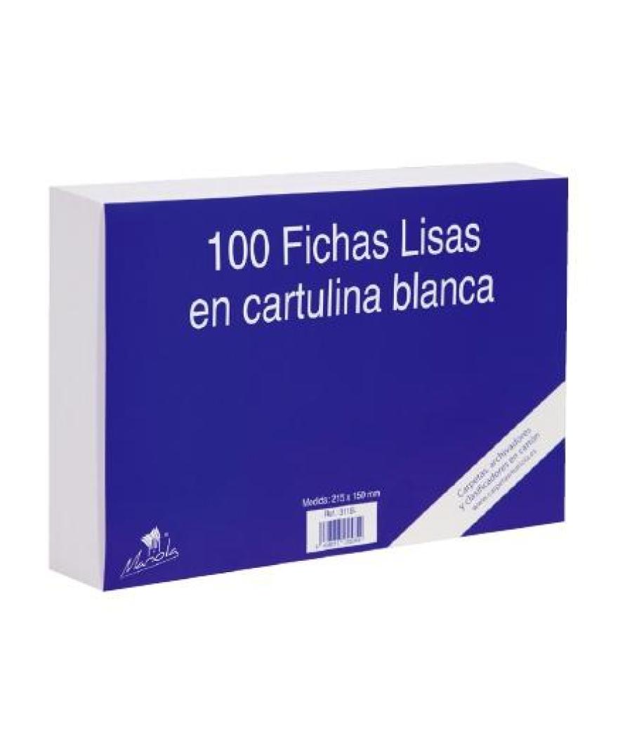 Mariola ficha lisa 125x75mm cartulina 180gr blanco paquete de 100