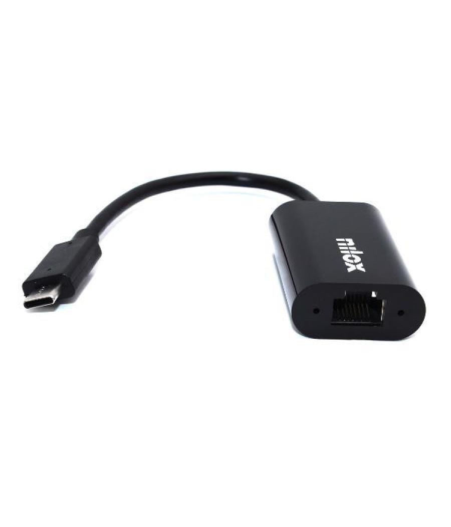 Nilox cable adaptador usb c a rj45 m/h negro
