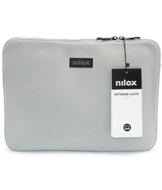 Nilox funda color sleeve portátil de 14,1 gris