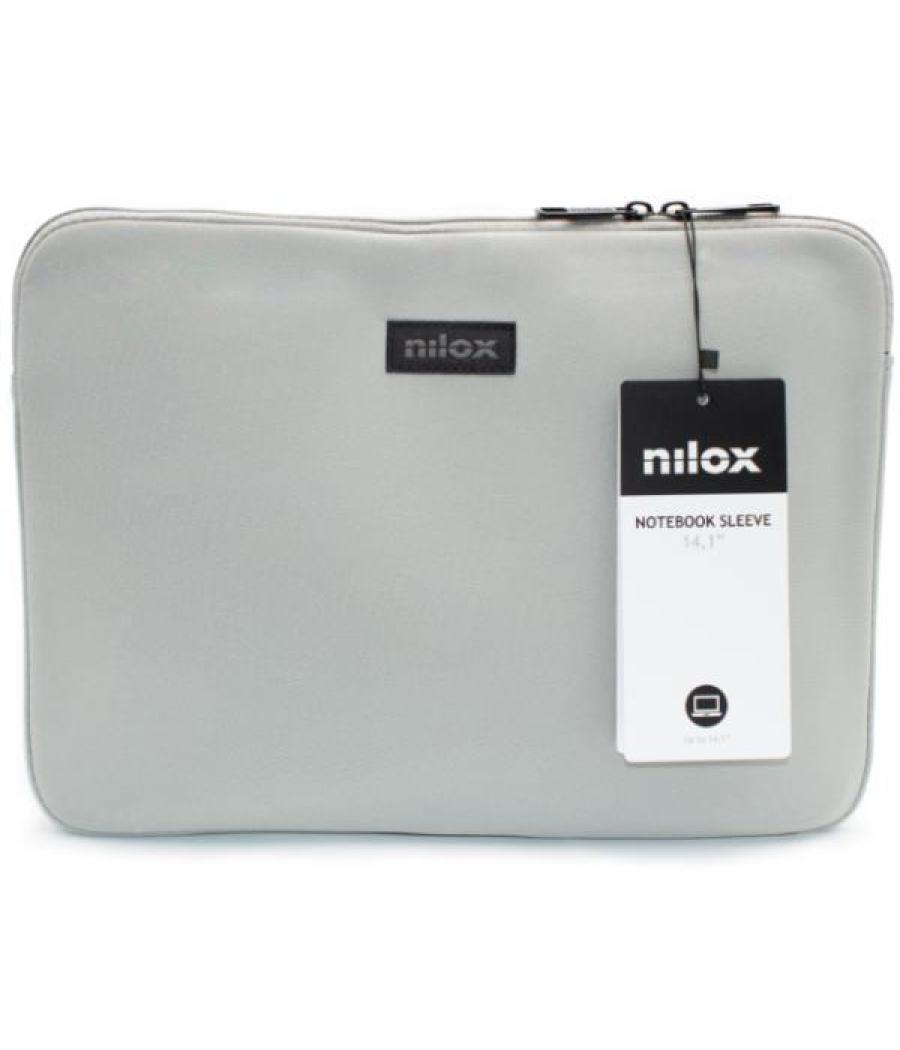 Nilox funda color sleeve portátil de 14,1 gris