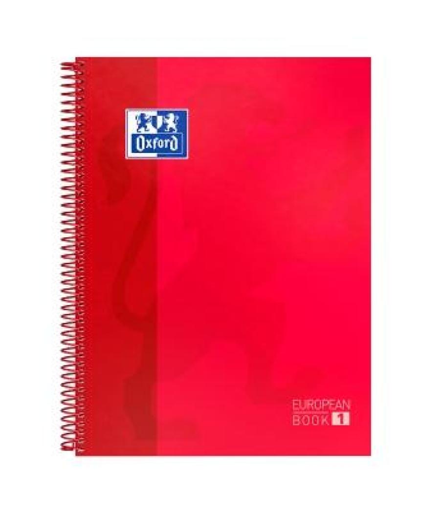 Oxford cuaderno classic europeanbook 1 write&erase 80h a4+ 5x5mm microperforado t/extradura rojo