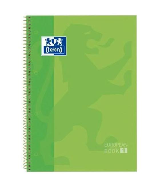 Oxford cuaderno classic europeanbook 1 write&erase 80h a4+ 5x5mm microperforado t/extradura verde manzana