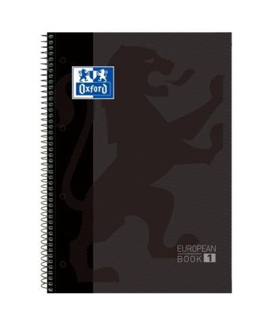 Oxford cuaderno classic europeanbook 1 write&erase 80h a4+ 5x5mm microperforado t/extradura negro
