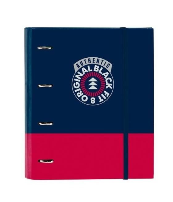 Safta carpeta de anillas 4x35mm a4 c/recambio 100h 80gr 5x5 c/separadores t/duras blackfit8 authentic