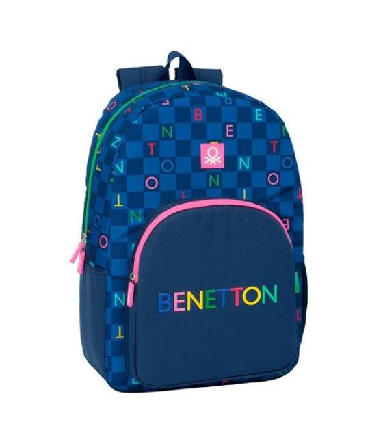 Safta mochila doble 19l adaptable carro benetton "damero"