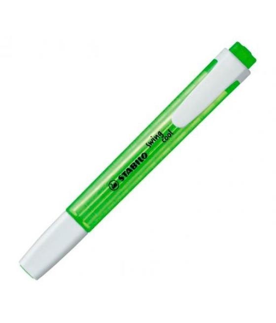 Stabilo marcador fluorescente swing cool verde caja 10 ud