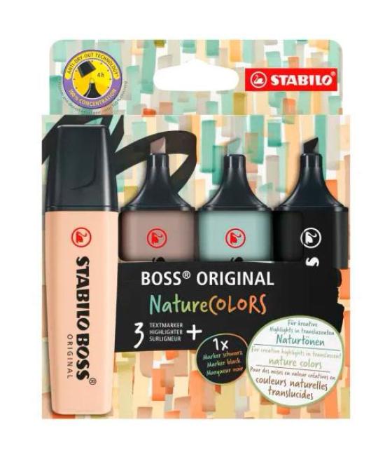 Stabilo marcador boss original naturecolors colores surtidos estuche 4 ud