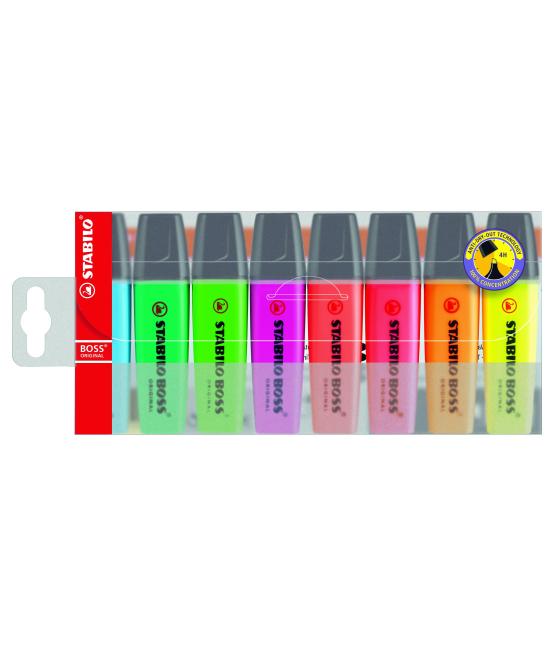 Stabilo marcador fluorescente boss original c/surtidos blíster 8 ud