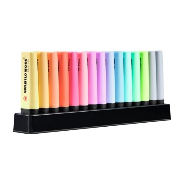 Stabilo marcador fluorescente boss original colores pastel set escritorio 15 ud