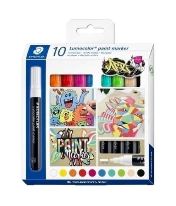 Staedtler marcador especial lumocolor 349 permanente c/surtidos estuche 10 ud